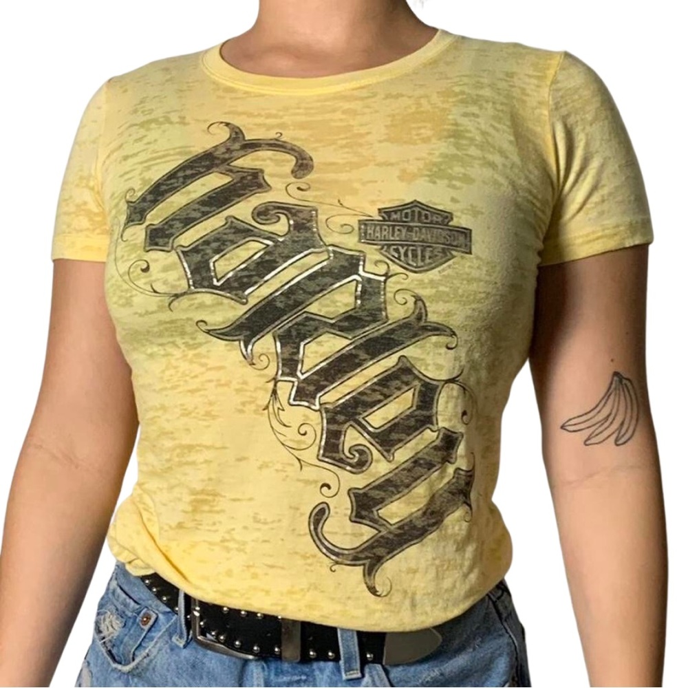Yellow Harley Davidson Tee - Medium